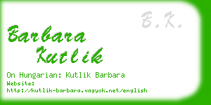 barbara kutlik business card